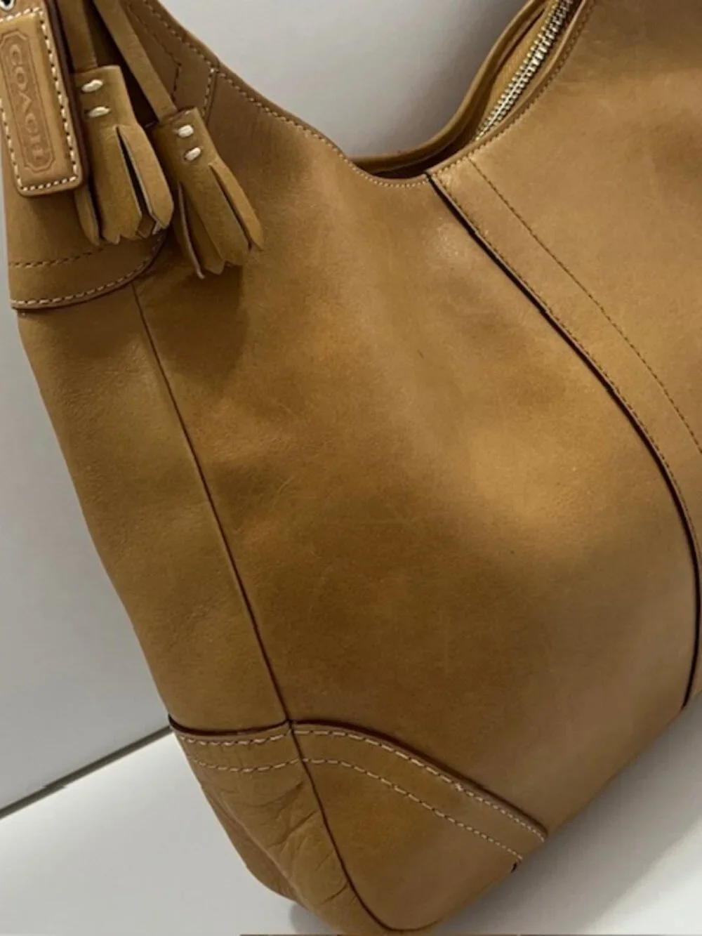 COACH HAMILTON HOBO LEATHER SHOULDER BAG #10280 CAMEL